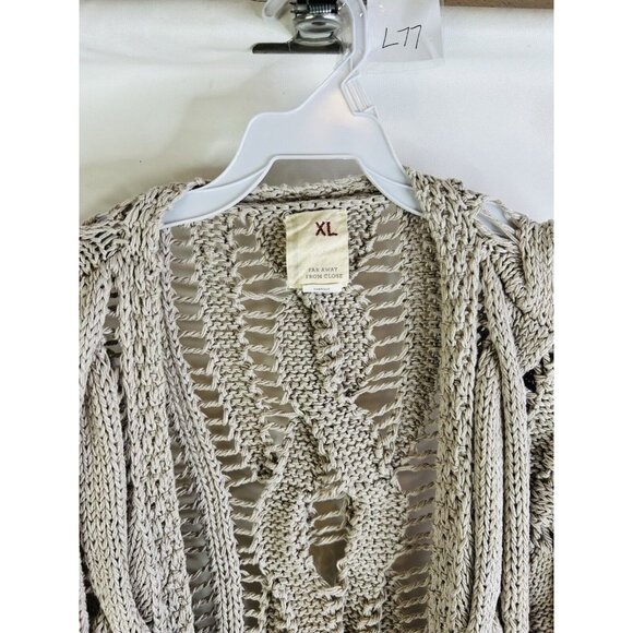 Far Away From Close Chunky Cable Knit Open Cardigan Sweater Boho - Picture 2 of 7